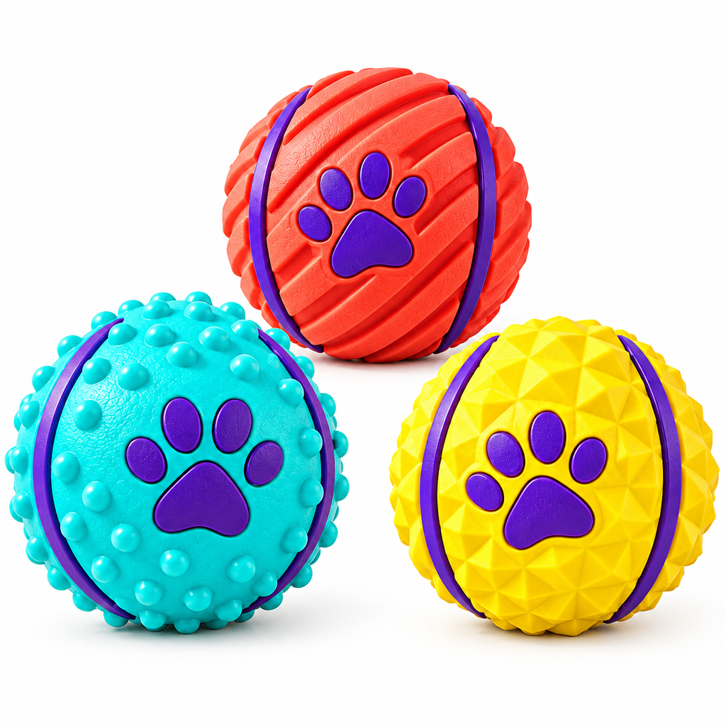 mavrenna™ Textured Dog Ball Trio image 3