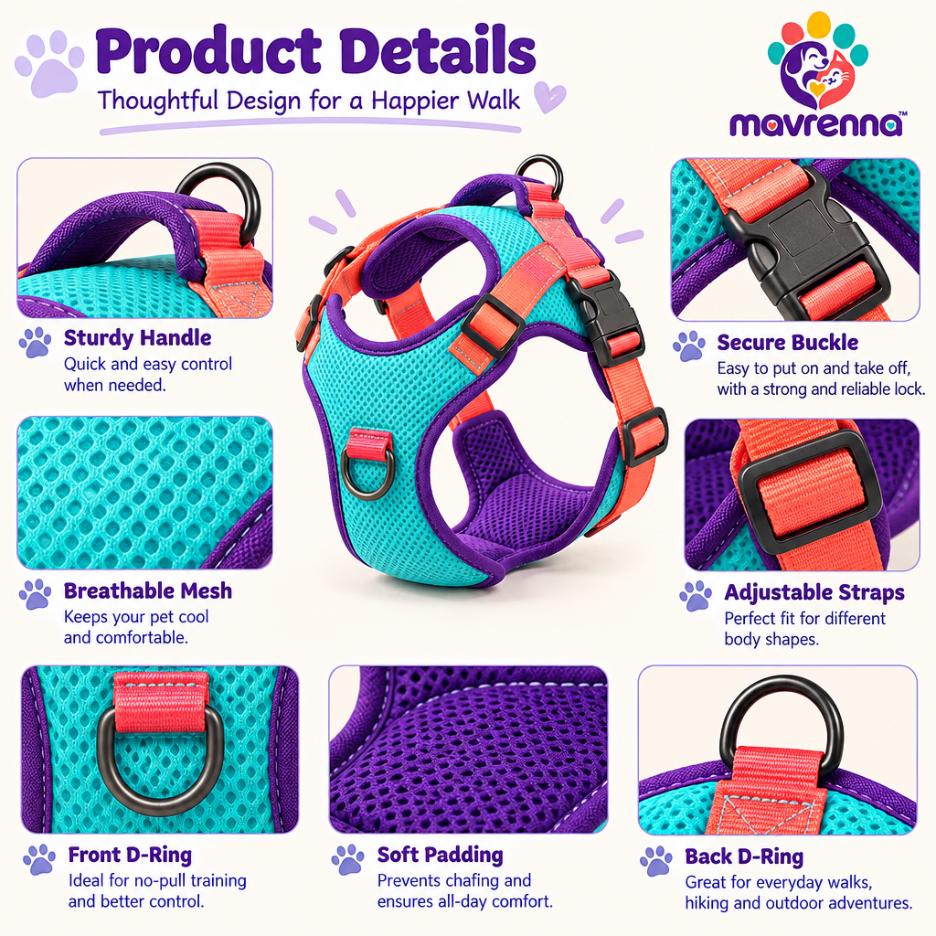 mavrenna™ Colorblock Mesh Dog Harness image 2