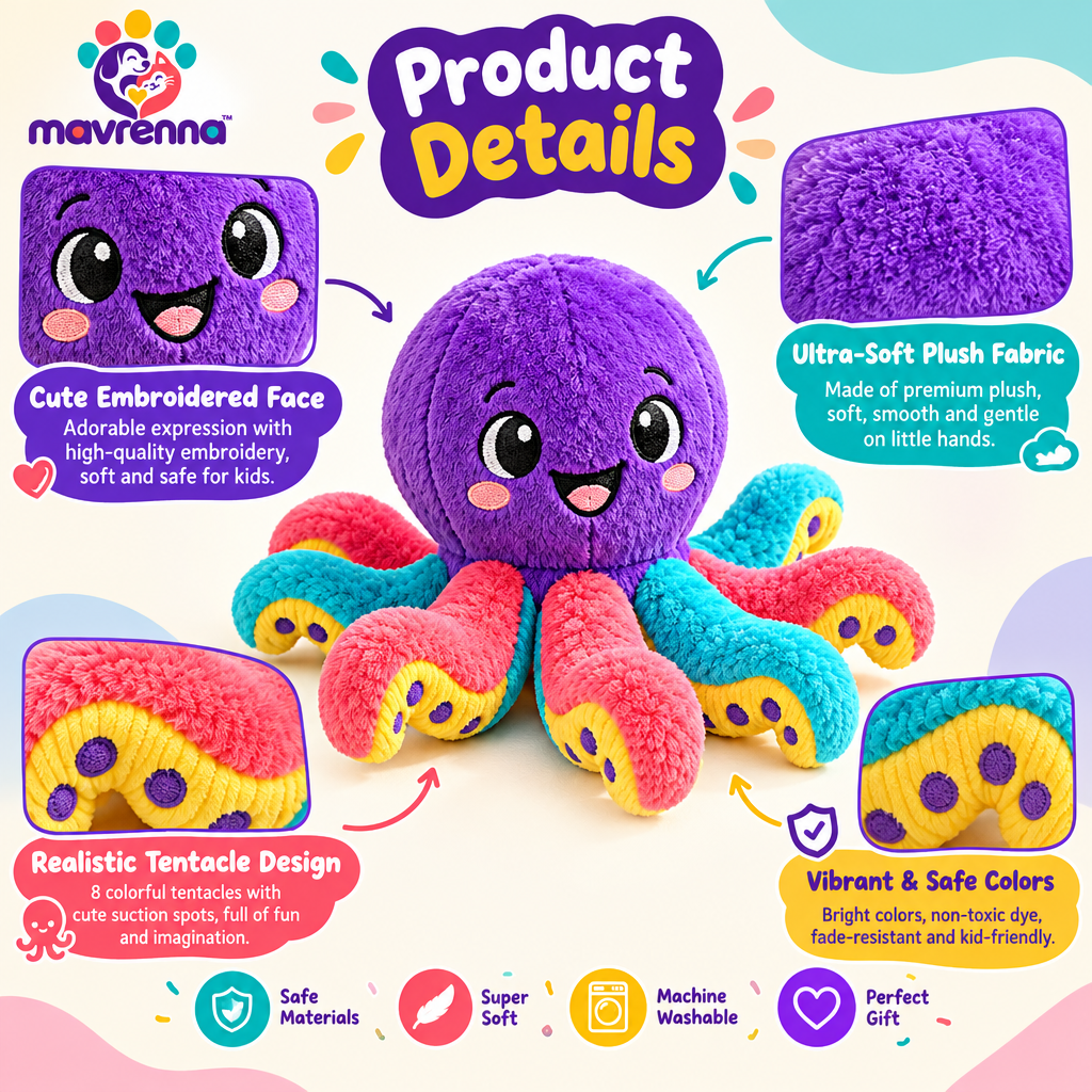 mavrenna™ Octopus Plush Dog Toy image 4