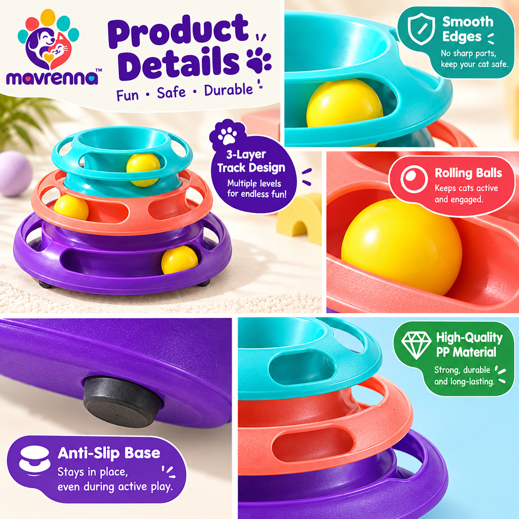 mavrenna™ 3-Tier Cat Ball Track image 3